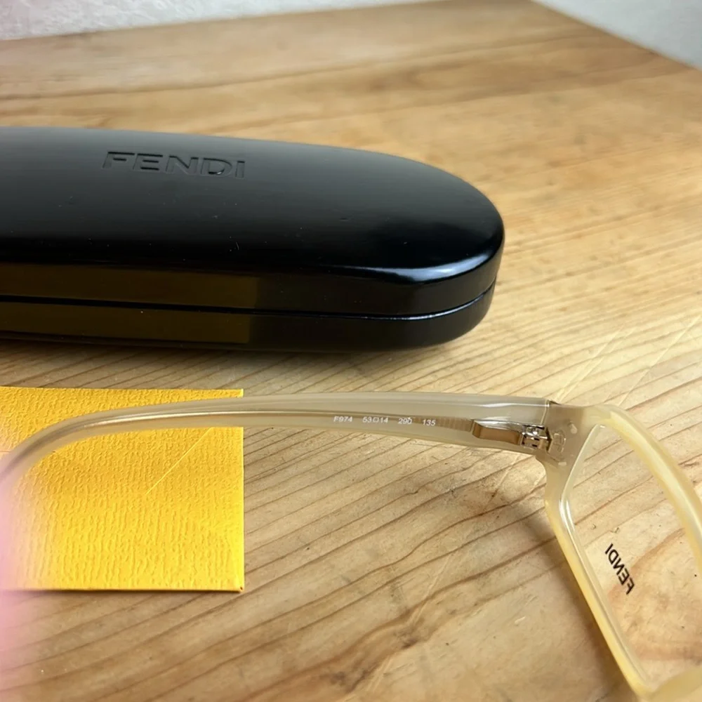 Fendi Translucent Yellow/Tan Cat-Eye Glasses
